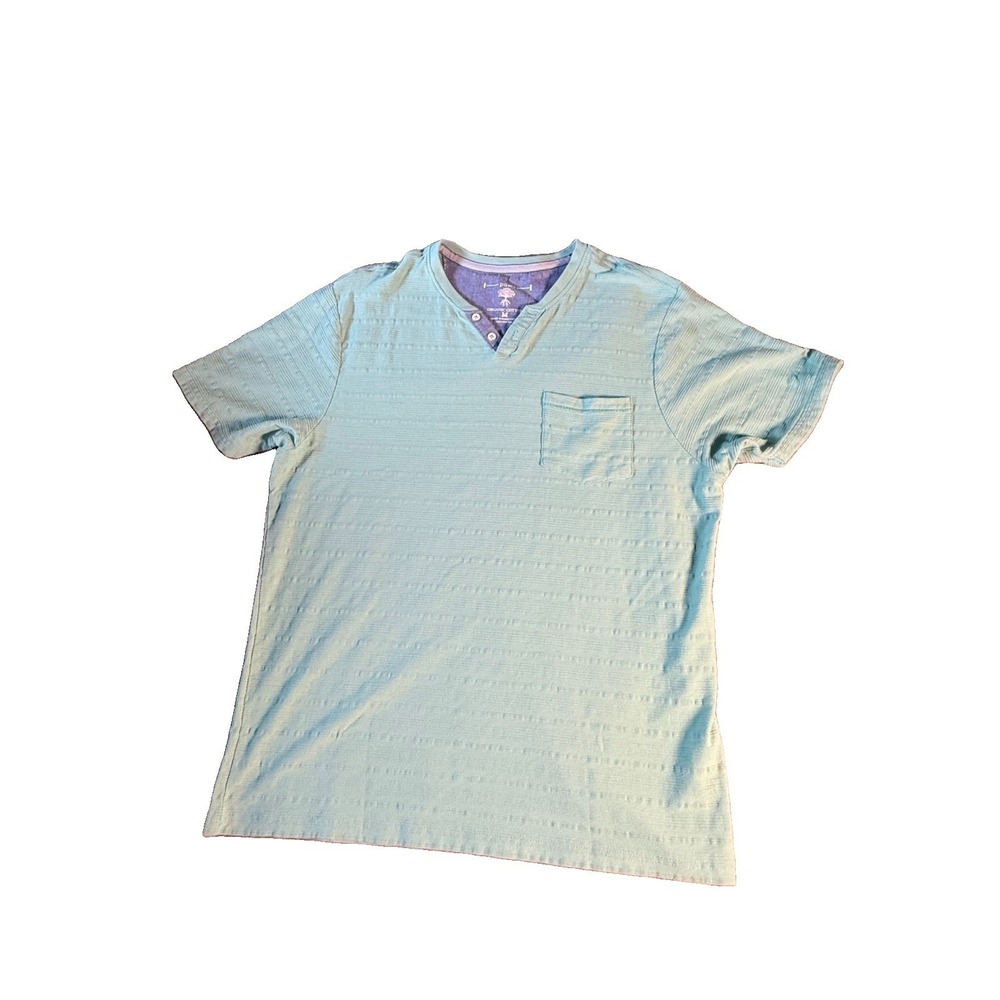 pd&c Men's Teal Green/Blue V-Neck T-Shirt Size M 100%‎ Organic Cotton